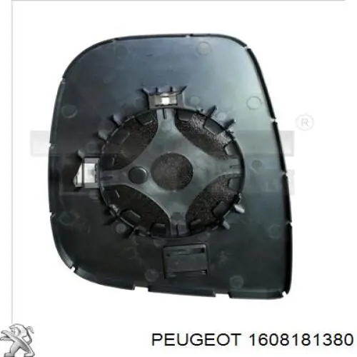 Купити 1608181380 Peugeot/Citroen Скло дзеркала заднього виду, правого