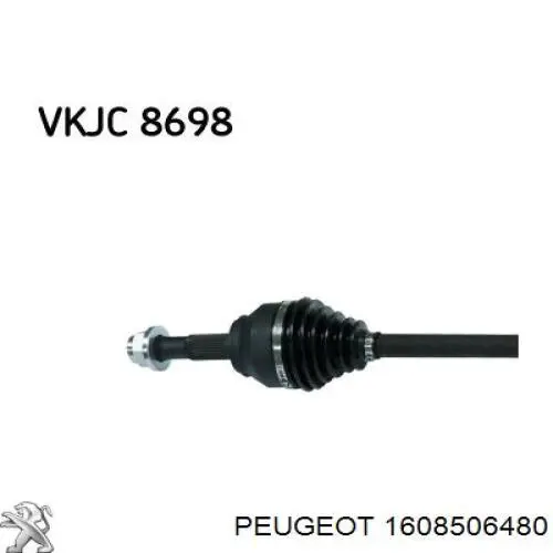Піввісь передня, права Peugeot/Citroen 1608506480 ціна, від 80.18 USD