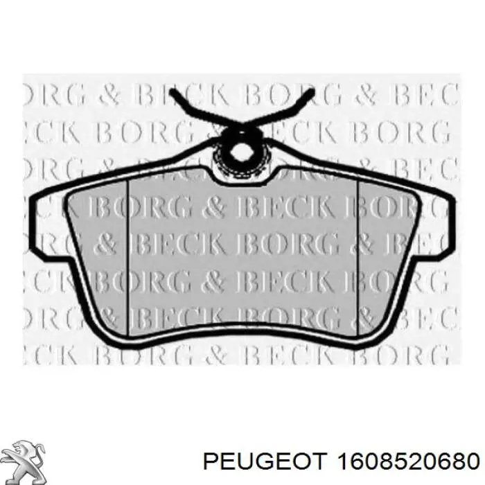 Задні гальмівні колодки 1608520680 Peugeot/Citroen