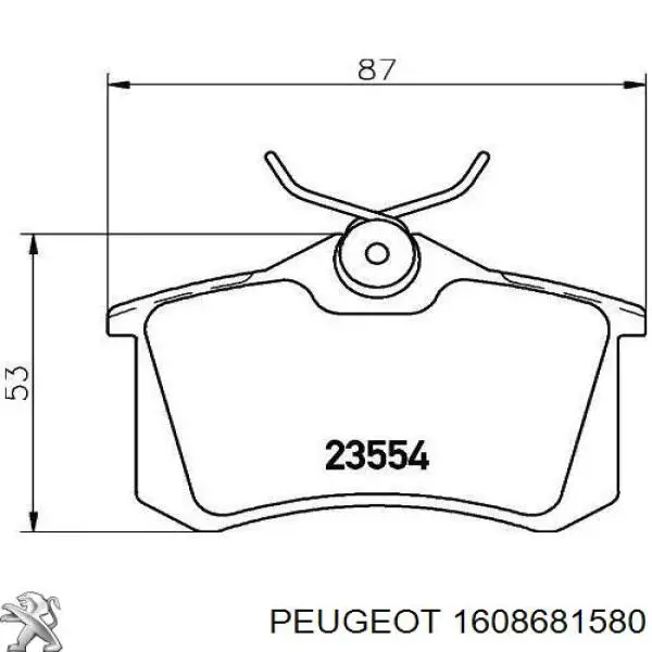 1608681580 Peugeot/Citroen колодки гальмові задні, дискові