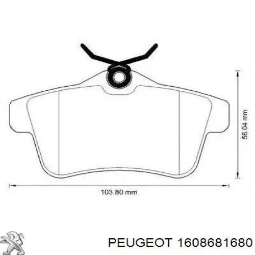 1608681680 Peugeot/Citroen колодки гальмові задні, дискові