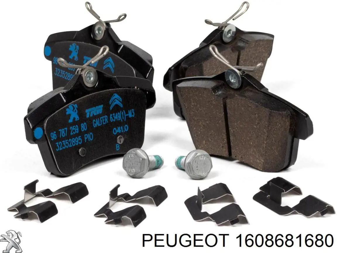 Задні гальмівні колодки 1608681680 Peugeot/Citroen