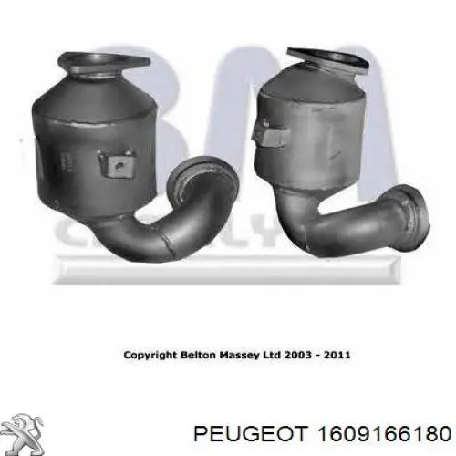 Купити 1609166180 Peugeot/Citroen Перетворювач відпрацьованих газів
