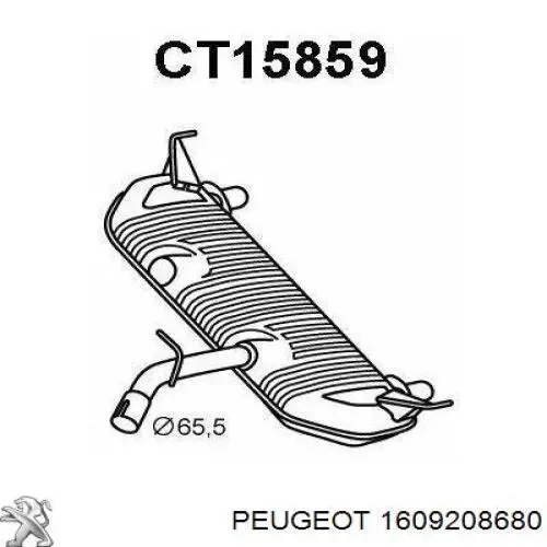 1730X5 Peugeot/Citroen глушник, задня частина