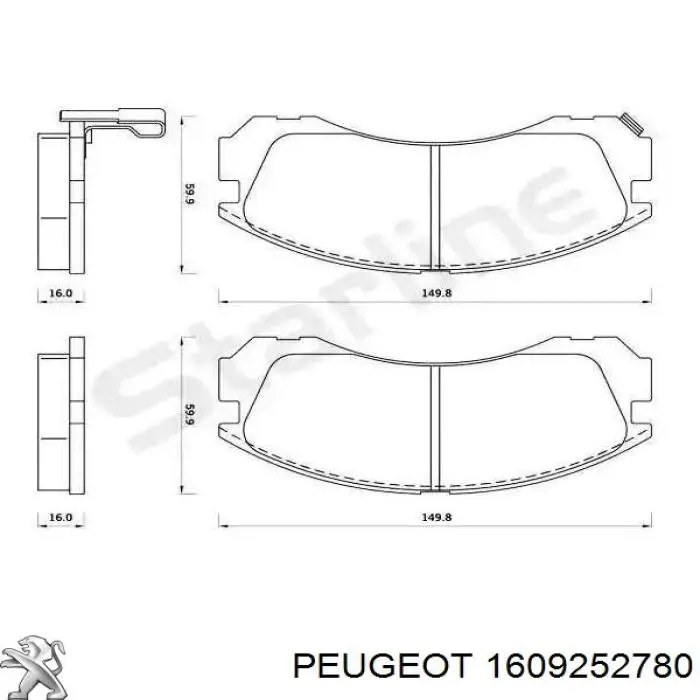 1609252780 Peugeot/Citroen колодки гальмівні передні, дискові