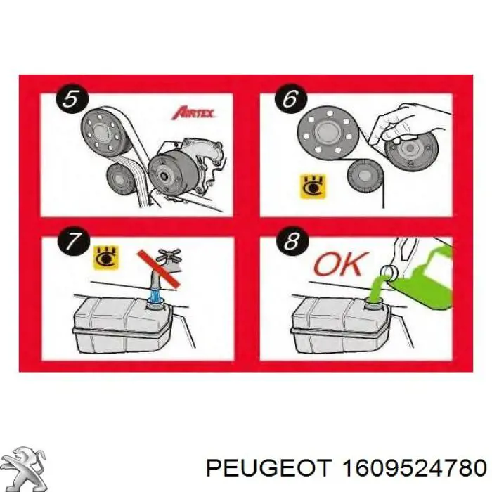 Комплект ГРМ Peugeot/Citroen 1609524780 ціна, від 90.23 USD