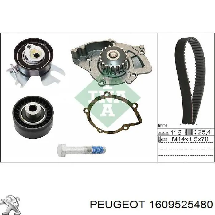 Купити 1609525480 Peugeot/Citroen ГРМ ремень
