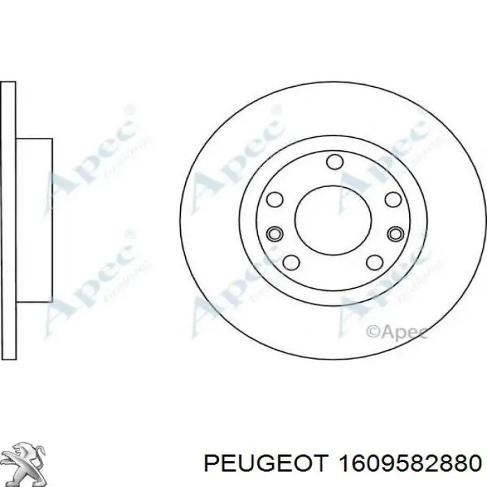 Купити 1609582880 Peugeot/Citroen Диск заднього гальма