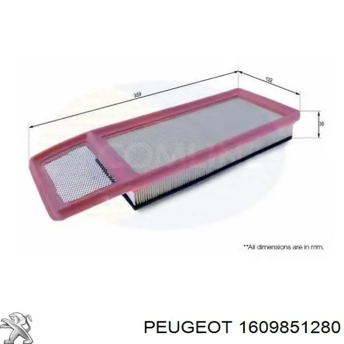 1609851280 Peugeot/Citroen фільтр повітряний