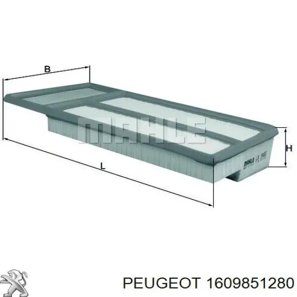 1609851280 Peugeot/Citroen Повітряний фільтр двигуна