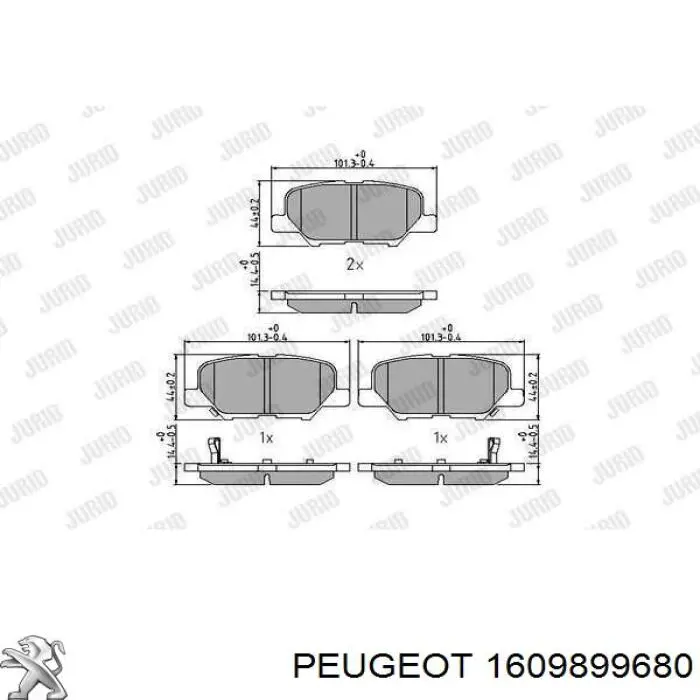 Задні гальмівні колодки Peugeot/Citroen 1609899680 ціна, від 17.70 USD