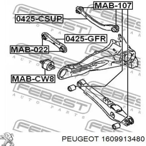 1609913480 Peugeot/Citroen тяга поперечна задньої підвіски