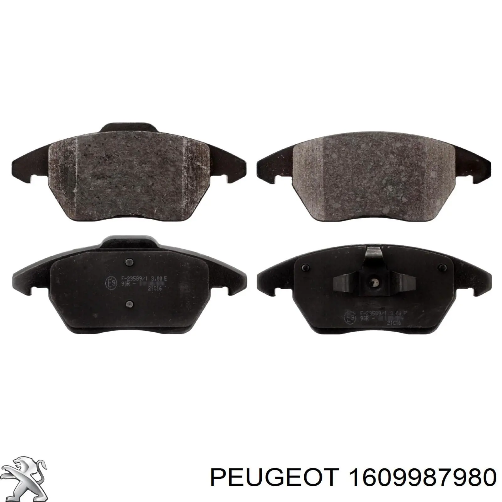Купити 1609987980 Peugeot/Citroen Колодки гальмівні передні, дискові