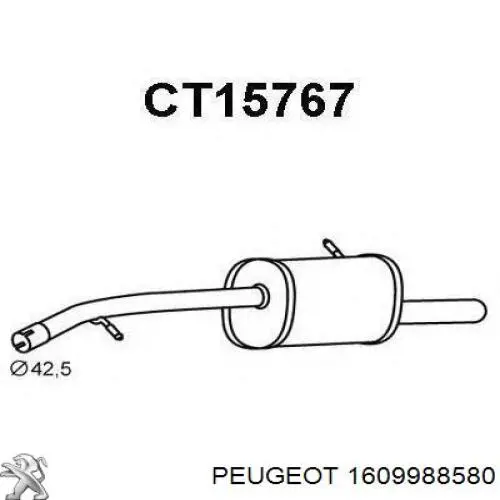 Купити 1609988580 Peugeot/Citroen Вихлоп