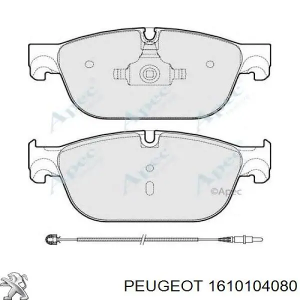 Купити 1610104080 Peugeot/Citroen Колодки гальмівні передні, дискові