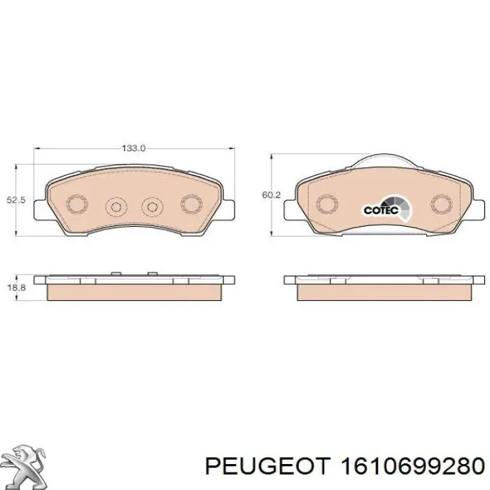 1610699280 Peugeot/Citroen Передні гальмівні колодки