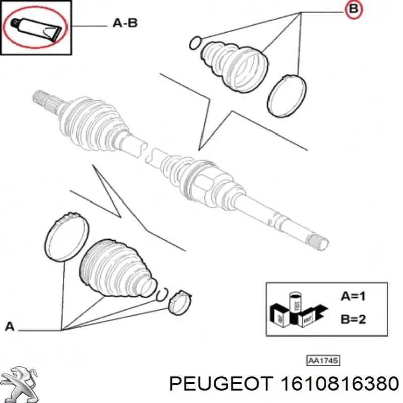 Пильник ШРУСа внутрішній 1610816380 Peugeot/Citroen
