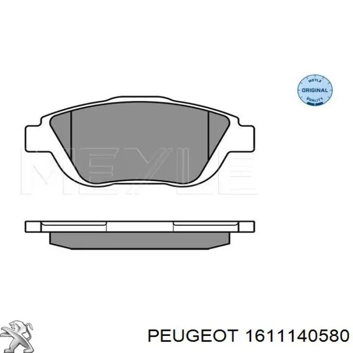 Купити 1611140580 Peugeot/Citroen Колодки гальмівні передні, дискові