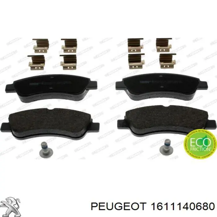 Купити 1611140680 Peugeot/Citroen Колодки гальмівні передні, дискові