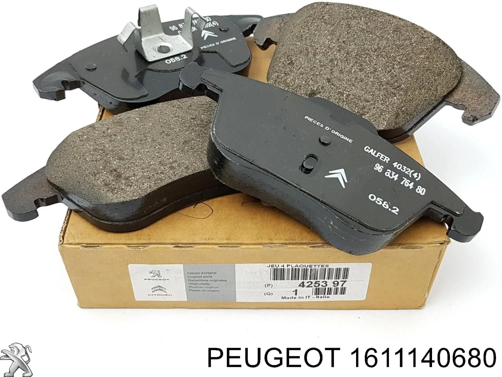 Купити 1611140680 Peugeot/Citroen Колодки гальмівні передні, дискові