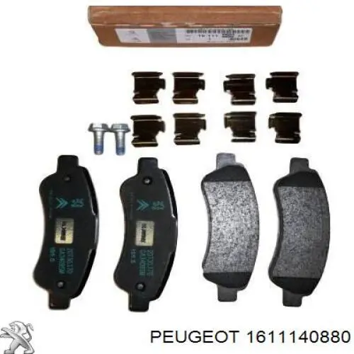 Задні гальмівні колодки 1611140880 Peugeot/Citroen