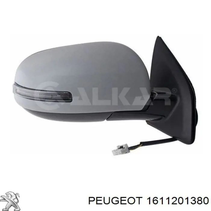 1611201380 Peugeot/Citroen Дзеркало заднього виду, ліве