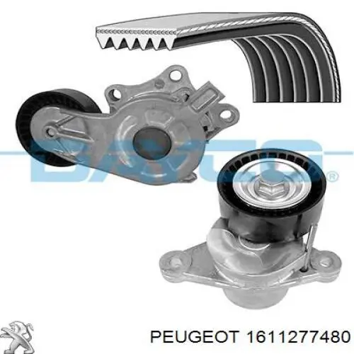 1611277480 Peugeot/Citroen ремінь приводний, агрегатів, комплект