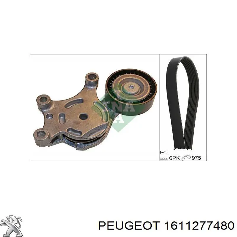 Купити 1611277480 Peugeot/Citroen Ремінь приводний, агрегатів, комплект