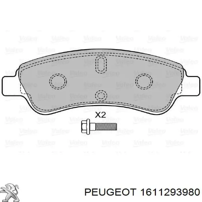 Купити 1611293980 Peugeot/Citroen Колодки гальмівні передні, дискові