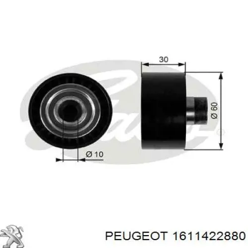 Ролик приводного ременя, паразитний Peugeot/Citroen 1611422880 ціна, від 17.92 USD