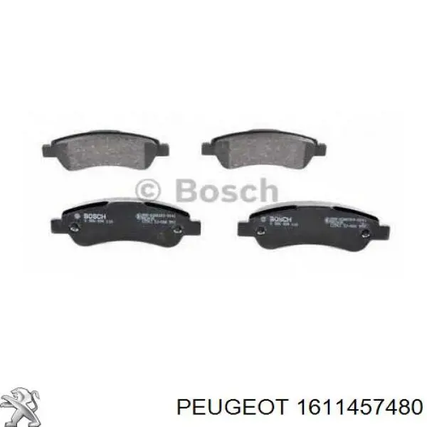 1611457480 Peugeot/Citroen колодки гальмові задні, дискові