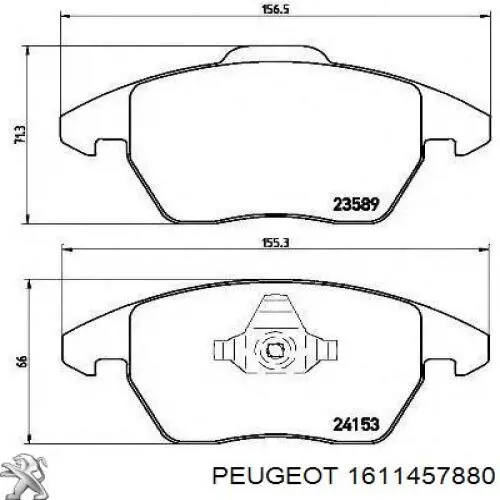 1611457880 Peugeot/Citroen колодки гальмівні передні, дискові