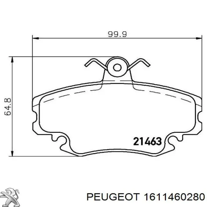 1611460280 Peugeot/Citroen колодки гальмівні передні, дискові