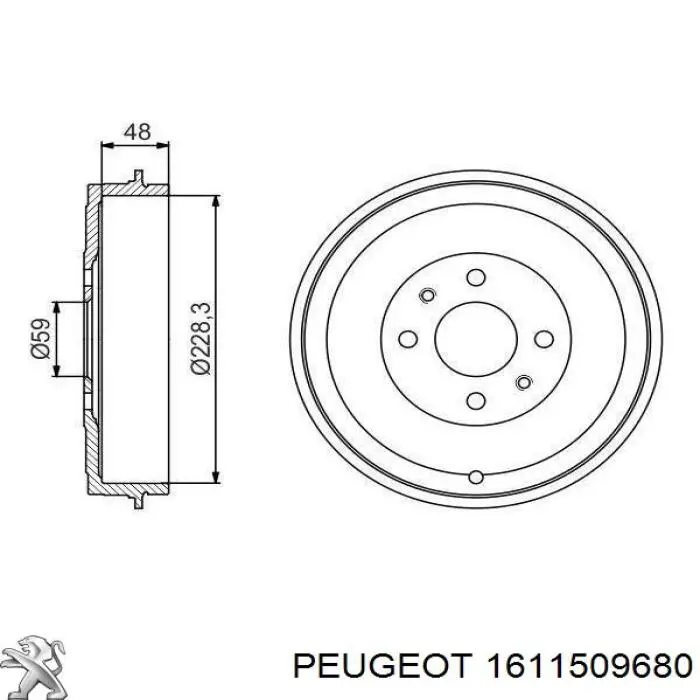 1611509680 Peugeot/Citroen Барабан гальмівний задній