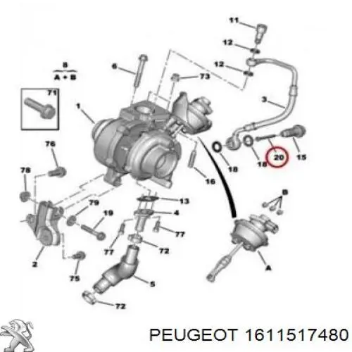Фільтр подачі олії до турбіни 1611517480 Peugeot/Citroen
