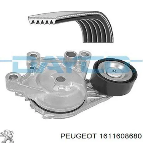 1611608680 Peugeot/Citroen Ремінь приводний, агрегатів, комплект