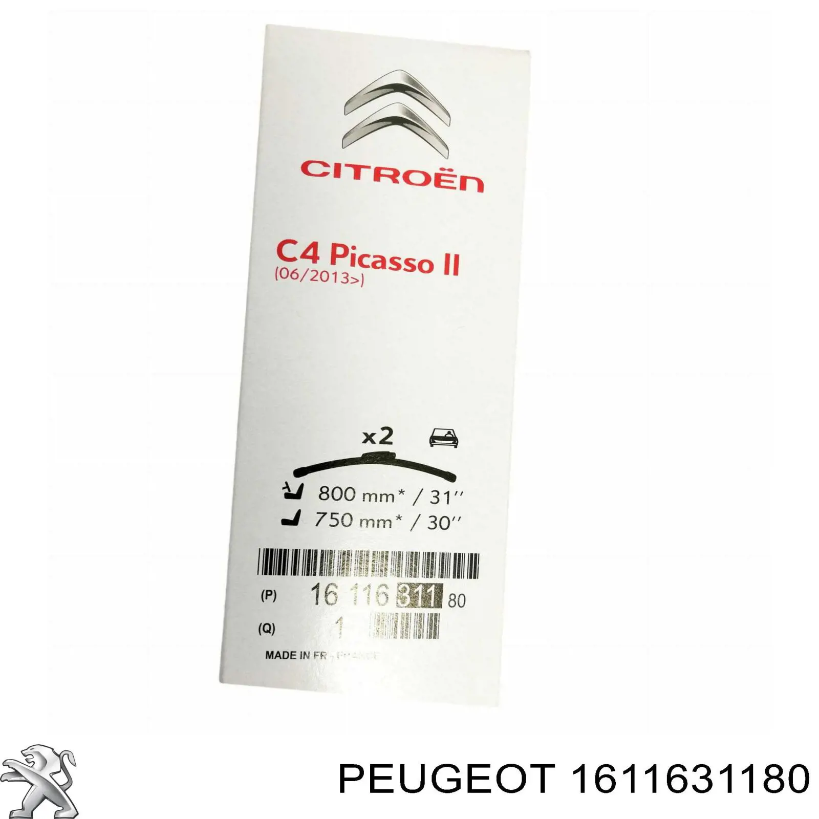 Щітка-двірник лобового скла, комплект з 2-х шт. Peugeot/Citroen 1611631180 ціна, від 35.63 USD