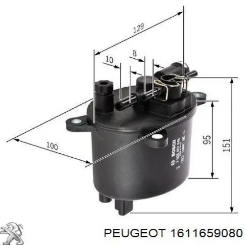 Фільтр тонкого очищення палива Peugeot/Citroen 1611659080 ціна, від 33.89 USD