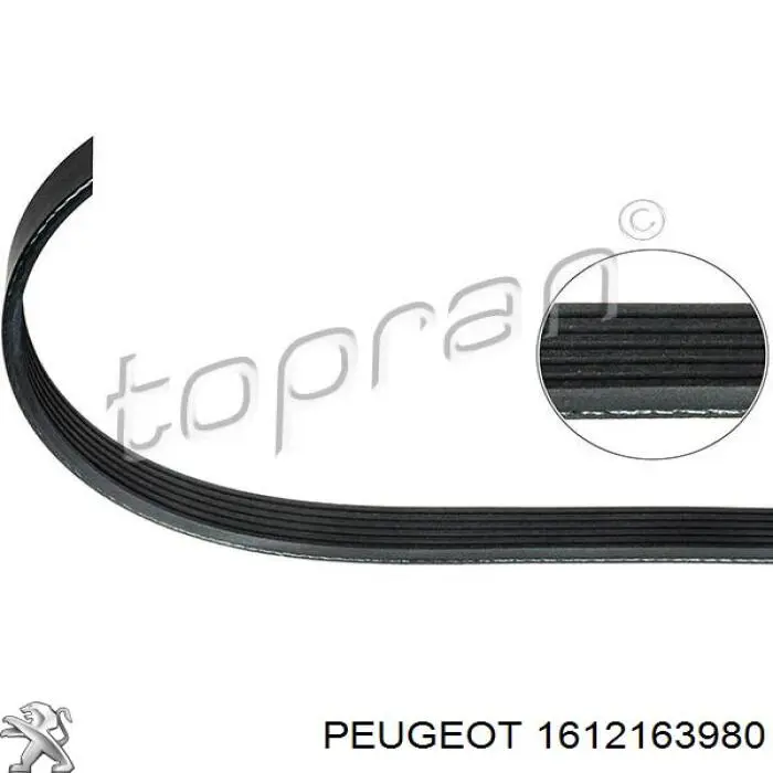 1612163980 Peugeot/Citroen ремінь приводний, агрегатів