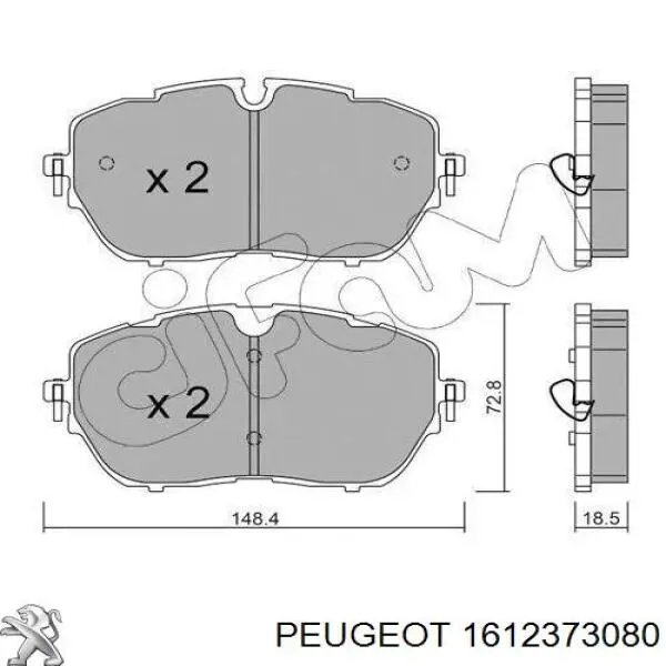 Гальмівні колодки Peugeot/Citroen 1612373080 ціна, від 42.03 USD