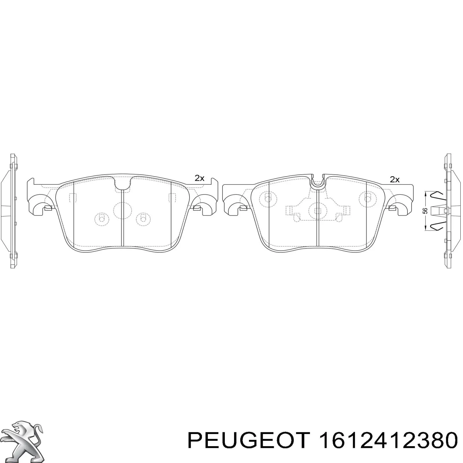 Передні тормозні колодки 1612412380 Peugeot/Citroen