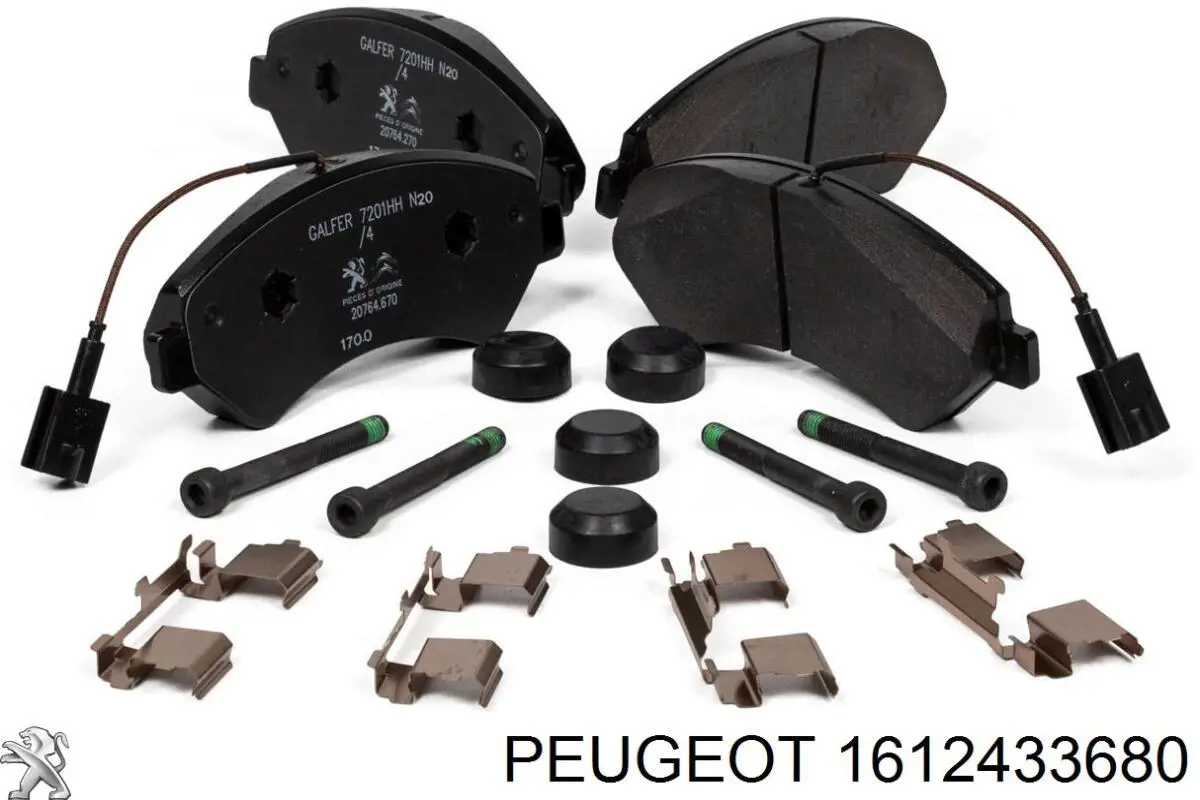 1612433680 Peugeot/Citroen колодки гальмівні передні, дискові