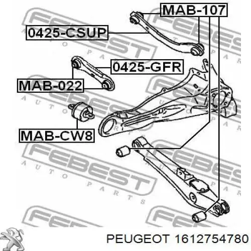 1612754780 Peugeot/Citroen тяга поперечна задньої підвіски