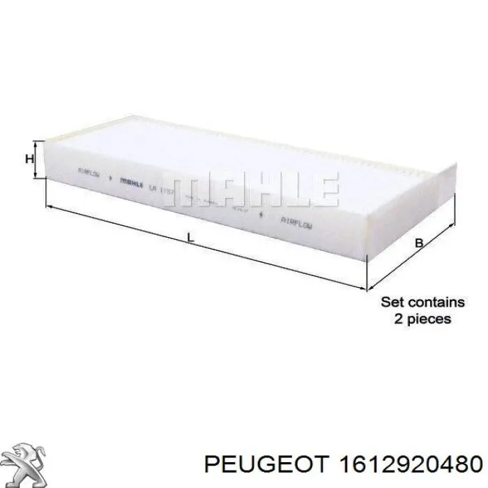 Фільтр салону 1612920480 Peugeot/Citroen
