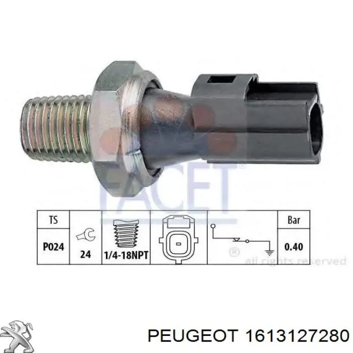 Підкрилок переднього крила, правий передній 1613127280 Peugeot/Citroen