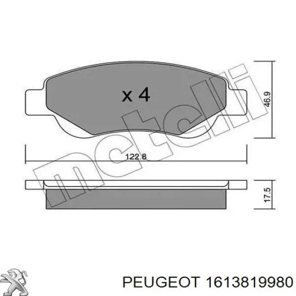 1613819980 Peugeot/Citroen Передні гальмівні колодки