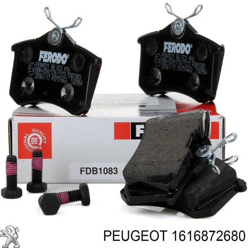 Задні гальмівні колодки 1616872680 Peugeot/Citroen