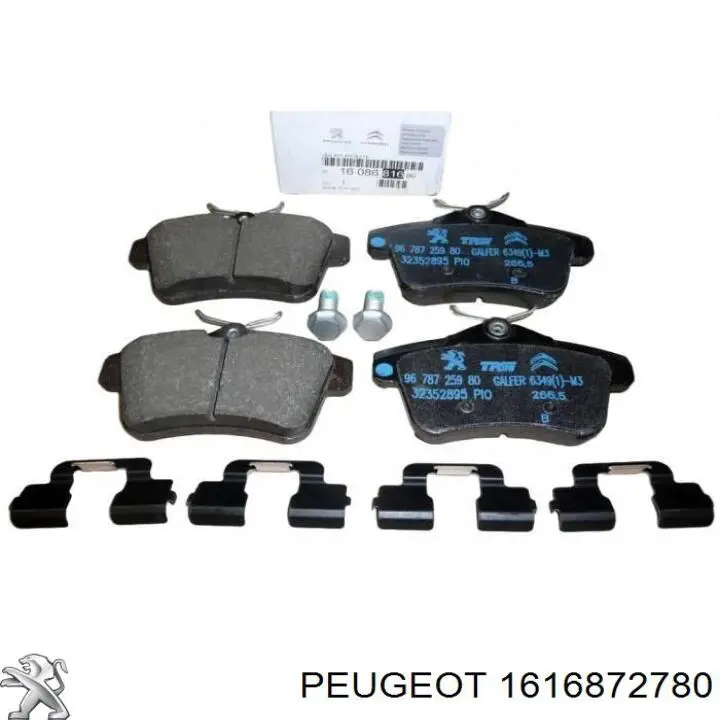 1616872780 Peugeot/Citroen колодки гальмові задні, дискові