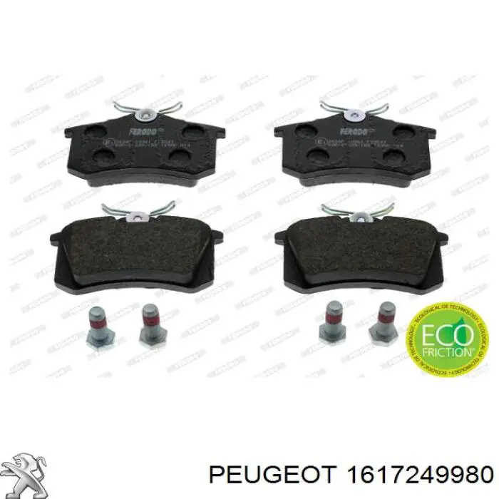 1617249980 Peugeot/Citroen колодки гальмові задні, дискові