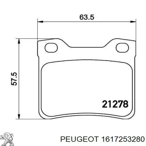 Задні гальмівні колодки Peugeot/Citroen 1617253280 ціна, від 15.36 USD